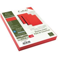 EXACOMPTA Paquet 100 plat couverture FOREVER rigide, grain cuir,270 g, certifié ange Bleu, Rouge A4 2782C