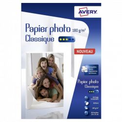 AVERY Boîte de 80 feuilles de papier photo brillant 10x15cm 180g
