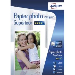 AVERY Boîte de 35 feuilles de papier photo brillant A4 jet d'encre 230 g/m²