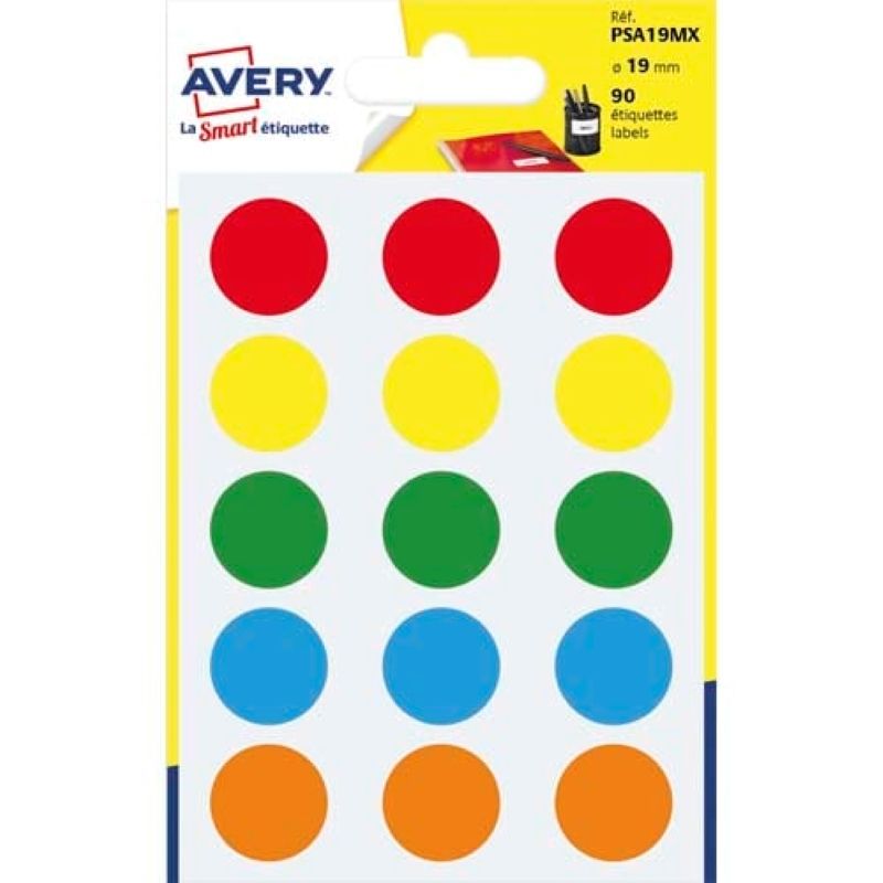 AVERY Sachet de 90 pastilles Ø19 mm