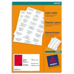 AVERY Boîte de 2400 étiquettes copieur 70X35 Rouge fluo