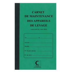 ELVE carnet maintenance appareil de levage