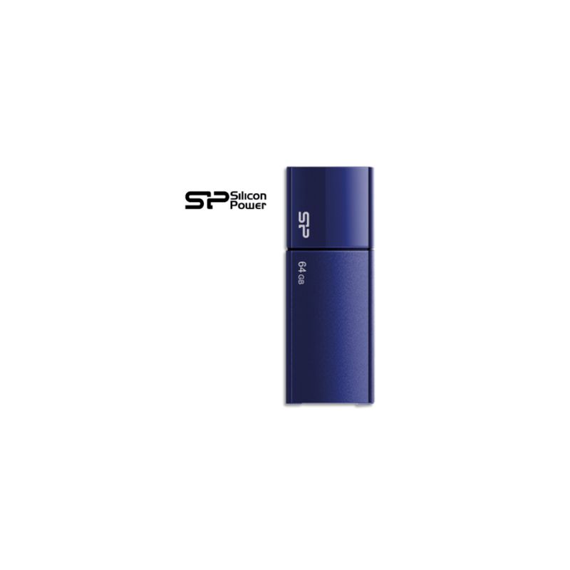 SILICON POWER Clé USB 2.0 rétractable U05 Bleue 64Go SP064GBUF2U05V1D