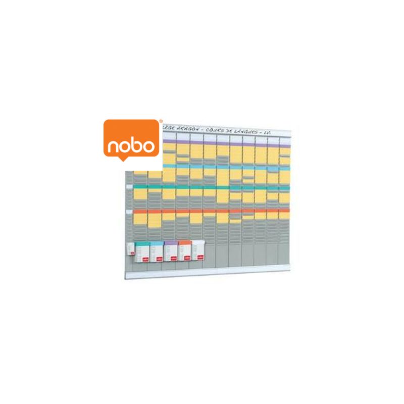 NOBO Planning professionnel à fiches T - Argent - 2990700