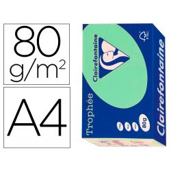 Papier clairefontaine multifonction laser couleur trophe a4 80g/m2 vert nature parfaite opacite paquet 500.