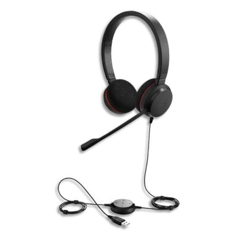 JABRA Casque Evolve 20 UC Duo USB MS édition spéciale