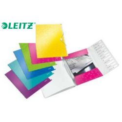 LEITZ Trieur WOW, 12 positions, PP, fermeture élastique, assorti de couleurs