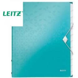 LEITZ Trieur 12 touches WOW en polypropylène. Fermeture élastique 3 rabats. Coloris Menthe