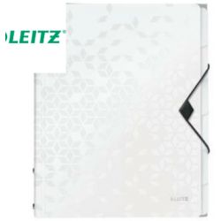 LEITZ Trieur 6 touches WOW en polypropylène. Fermeture élastique et 3 rabats. Coloris Blanc