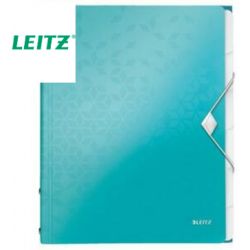 LEITZ Trieur 6 touches WOW en polypropylène. Fermeture élastique 3 rabats. Coloris Menthe