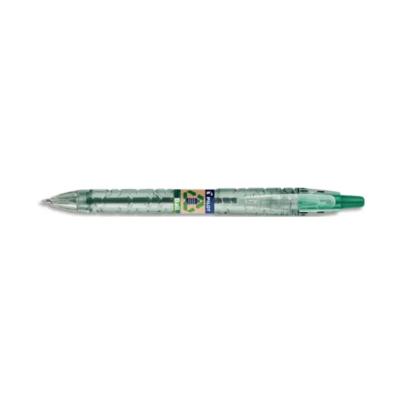 PILOT Bille B2P Ecoball rétractable. Rechargeable. Pointe 1mm. Corps plastique recyclé 86%. Coloris vert