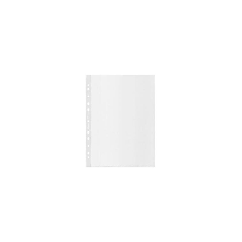 LEITZ Boite de 50 pochettes perforées A4 en polypropylène recyclé 10/100eme. Coloris transparent