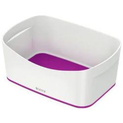 LEITZ Bac de rangement MYBOX medium sans couvercle en ABS. Coloris Blanc fond Violet