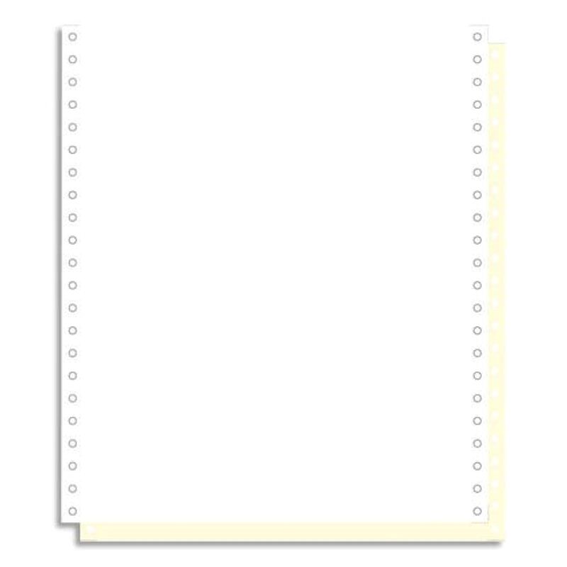 EXACOMPTA Boîte 1000 feuilles listing 70g autocopiantes blanc/jaune 240x12 2plis bande Caroll détachable