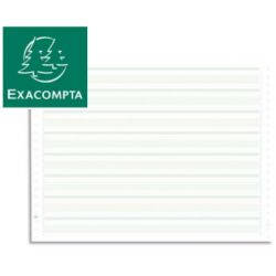 EXACOMPTA Boîte 2000 feuilles listing 70g standard zoné vert 380x11 1 pli bande Caroll non détachable