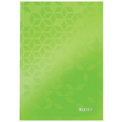 LEITZ Cahier WOW 14,8x21cm, 160 pages lignées. Couverture rigide. Coloris Vert