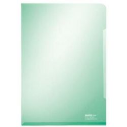 LEITZ Sachet de 100 pochettes-coin A4 en PVC 15/100eme lisse. Coloris vert