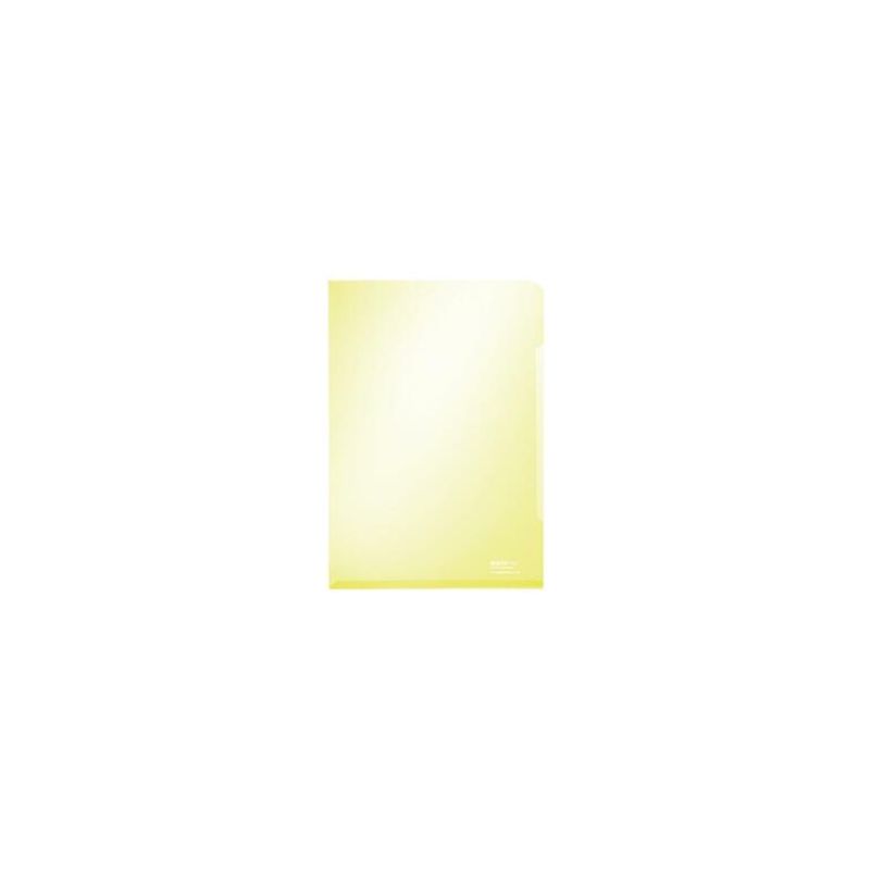LEITZ Sachet de 100 pochettes-coin A4 en PVC15/100eme lisse. Coloris jaune