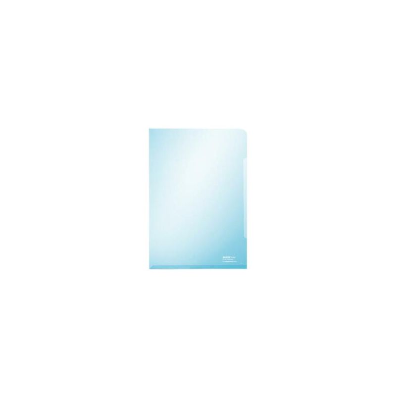 LEITZ Sachet de 100 pochettes-coin A4 en PVC 15/100eme lisse. Coloris bleu