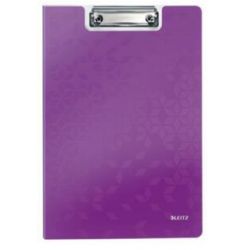 LEITZ Porte-blocs avec rabat WOW A4, capacité 75 feuilles. Dimensions : L22,8xH1,7xP32cm. Coloris violet