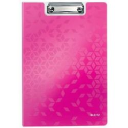 LEITZ Porte-blocs avec rabat WOW A4, capacité 75 feuilles. Dimensions : L22,8xH1,7xP32 cm. Coloris rose