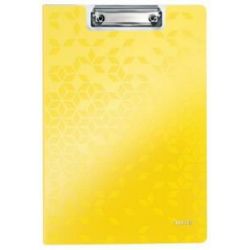 LEITZ Porte-blocs avec rabat WOW A4, capacité 75 feuilles. Dimensions : L22,8xH1,7xP32 cm. Coloris jaune