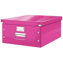 LEITZ Boîte CLICK&STORE L-Box. Format A3 - Dimensions : L36,9xH20xP48,2cm. Coloris Rose.