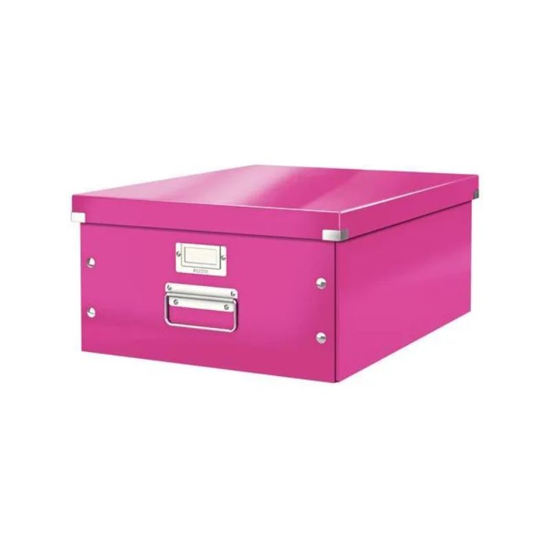 LEITZ Boîte CLICK&STORE L-Box. Format A3 - Dimensions : L36,9xH20xP48,2cm. Coloris Rose.