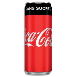 COCA-COLA Zéro canette Slim de boisson gazeuse pétillante sans sucre de 33 cl