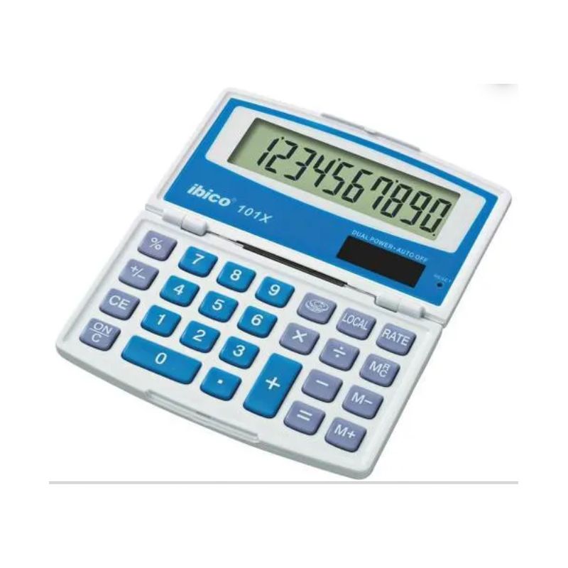 IBICO Calculatrice de poche Ibico 101X Grand écran LCD à 10 chiffres, écran repliable IB410130