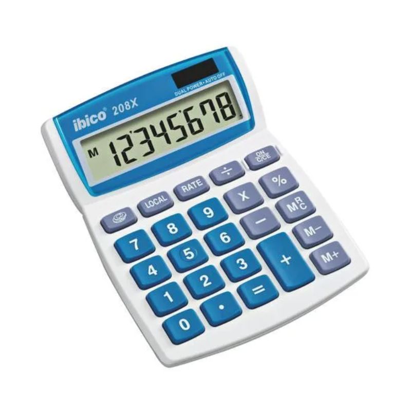 IBICO Blister calculatrice de bureau 208X Écran LCD à 8 chiffres, écran à inclinaison réglable IB410147