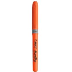 BIC Surligneur HIGHLIGHTER grip. Corps plastique/grip caoutchouc Pointe biseautée moyenne. Coloris orange