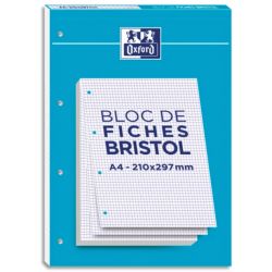 OXFORD Bloc de 30 feuilles BRISTOL OXFORD 2.0 perforées A4 210g 5x5 Blanc