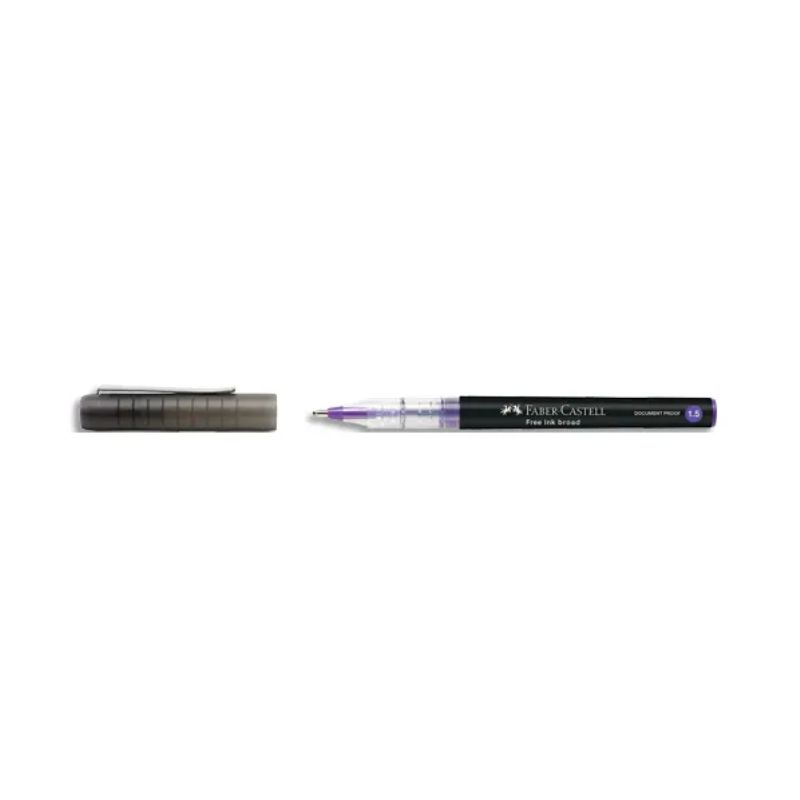 FABER Roller à encre liquide Free Ink broad. Coloris violet. Pointe large 1,5mm