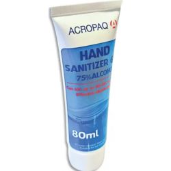 ACROPAQ Gel hydro-alcoolique en tube 80 ml de désinfection pour les mains