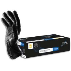 Boîte de 100 gants Nitrile non poudrés NITRILE Taille 8/M. Coloris noir