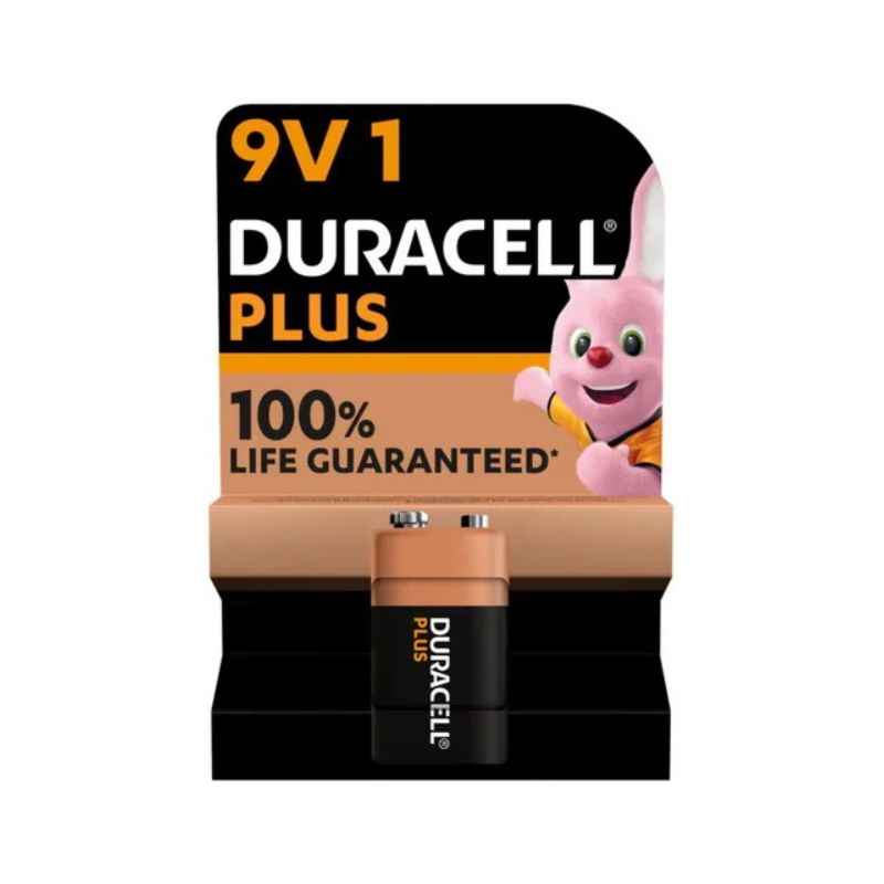 DURACELL Piles alcalines 9V Plus 100%, 6LR61 MN1604, lot de 1 pile