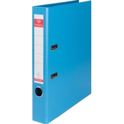 PERGAMY Classeur à levier en papier recyclé intérieur/extérieur. Dos 8cm. Format A4. Coloris Bleu moyen