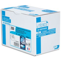 GPV Boîte de 200 enveloppes C5 162x229mm fenêtre 45x100mm 100g Blanches auto-adhésives PEFC