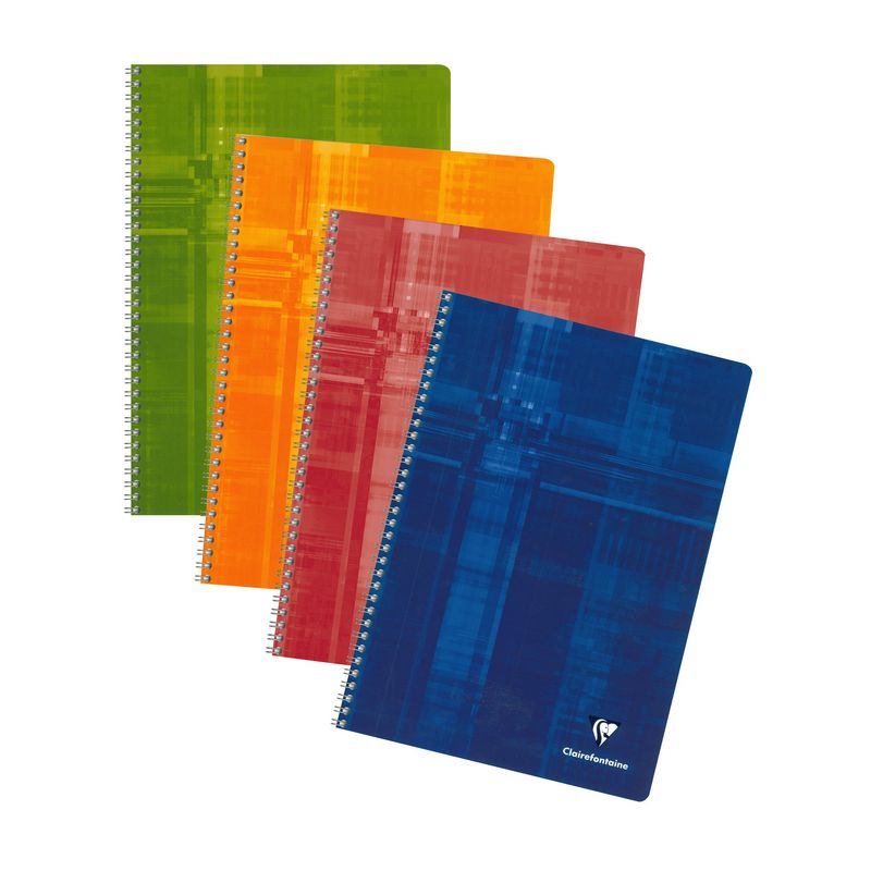 CLAIREFONTAINE Cahier spirale format A4 360 pages seyès coloris aléatoire