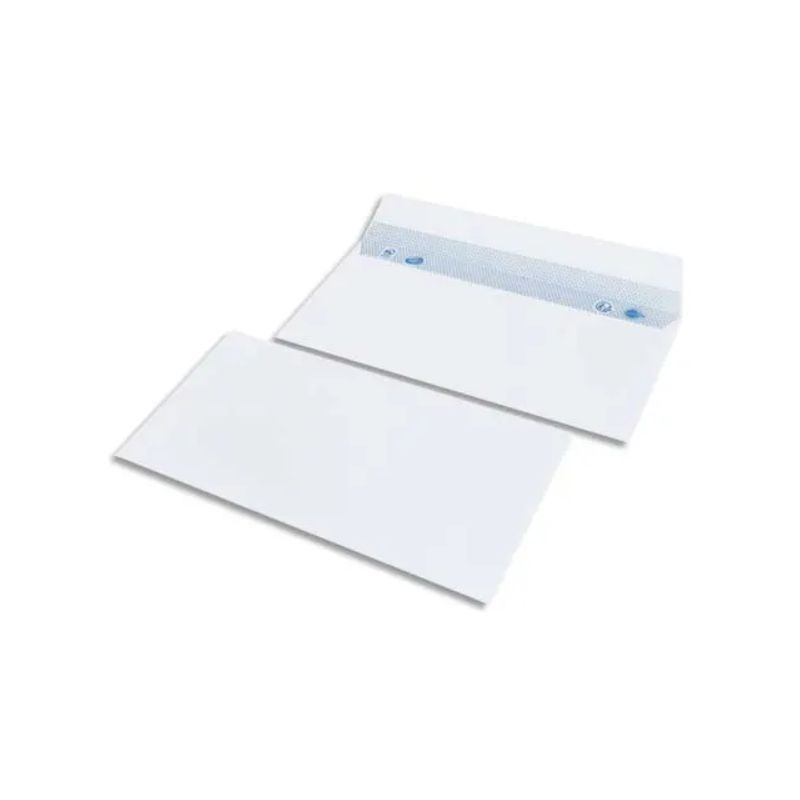 BONG Boîte de 500 enveloppes NF DL 110x220mm vélin Blanc 80g auto-adhésive 10691