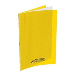 CONQUERANT Cahier format A4 48 pages 90g grands carreaux Séyès coloris jaune