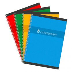 CONQUERANT Cahier spirale format A4 180 pages 70g grands carreaux Séyès