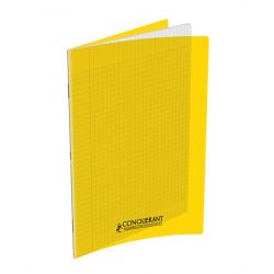 CONQUERANT Cahier piqûre 24x32cm 48 pages 90g grands carreaux Séyès coloris jaune