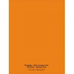 CONQUERANT Cahier piqûre 24x32cm 96 pages 90g petits carreaux coloris orange