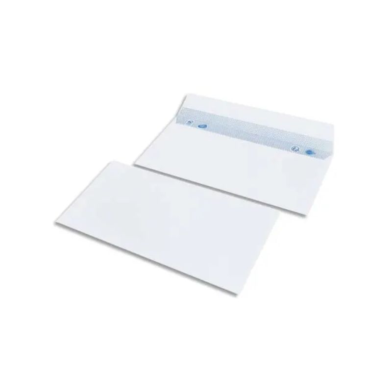 BONG Boîte de 200 enveloppes Blanches auto-adhésives 80g format 162X229mm C5 fenêtre 45x100mm