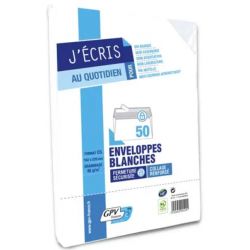 GPV Paquet de 50 enveloppes Blanches auto-adhésives 80 grammes format 162x229mm réf 528