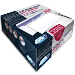 GPV Boîte de 500 enveloppes format DL+ 112x225mm 90g SECURE fermeture autoadhésive ss bande protectrice