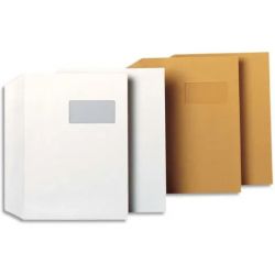 GPV Boîte 250 enveloppes Blanches auto-adhésives 100g qualité+ format C4 229x324mm fenêtre 50x100mm 3251