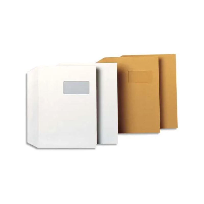 GPV Boîte 250 enveloppes Blanches auto-adhésives 100g qualité+ format C4 229x324mm fenêtre 50x100mm 3251